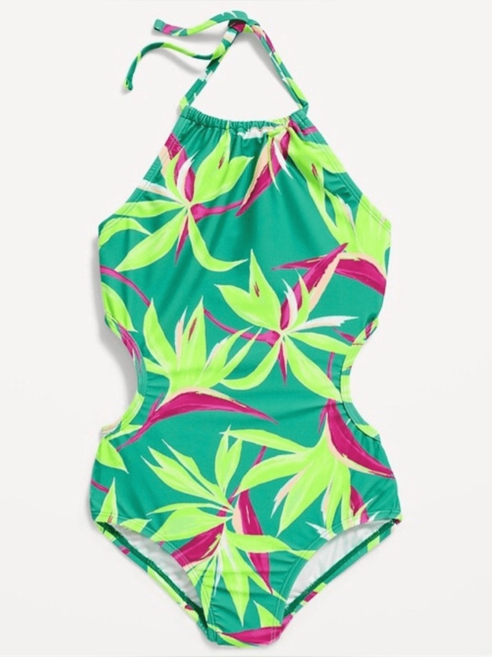 Old navy cut out sides halter one piece swimsuit